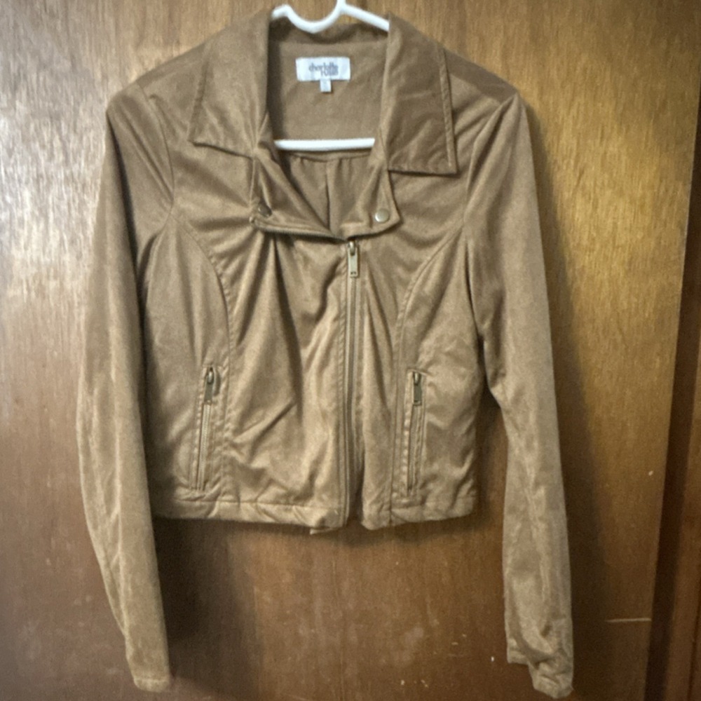 Charlotte Russe Brown Collared Zip Jacket Women's Medium Long Sleeve Casual